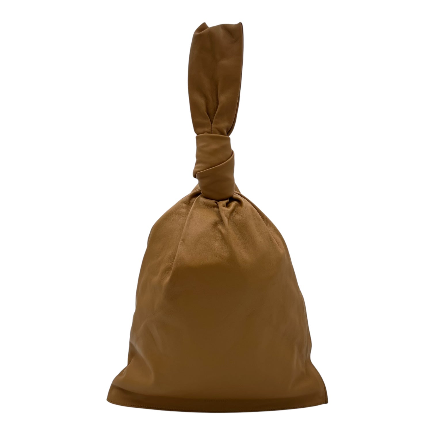 Twist Top Handle Bag Brown in Calfskin, Gold hardware