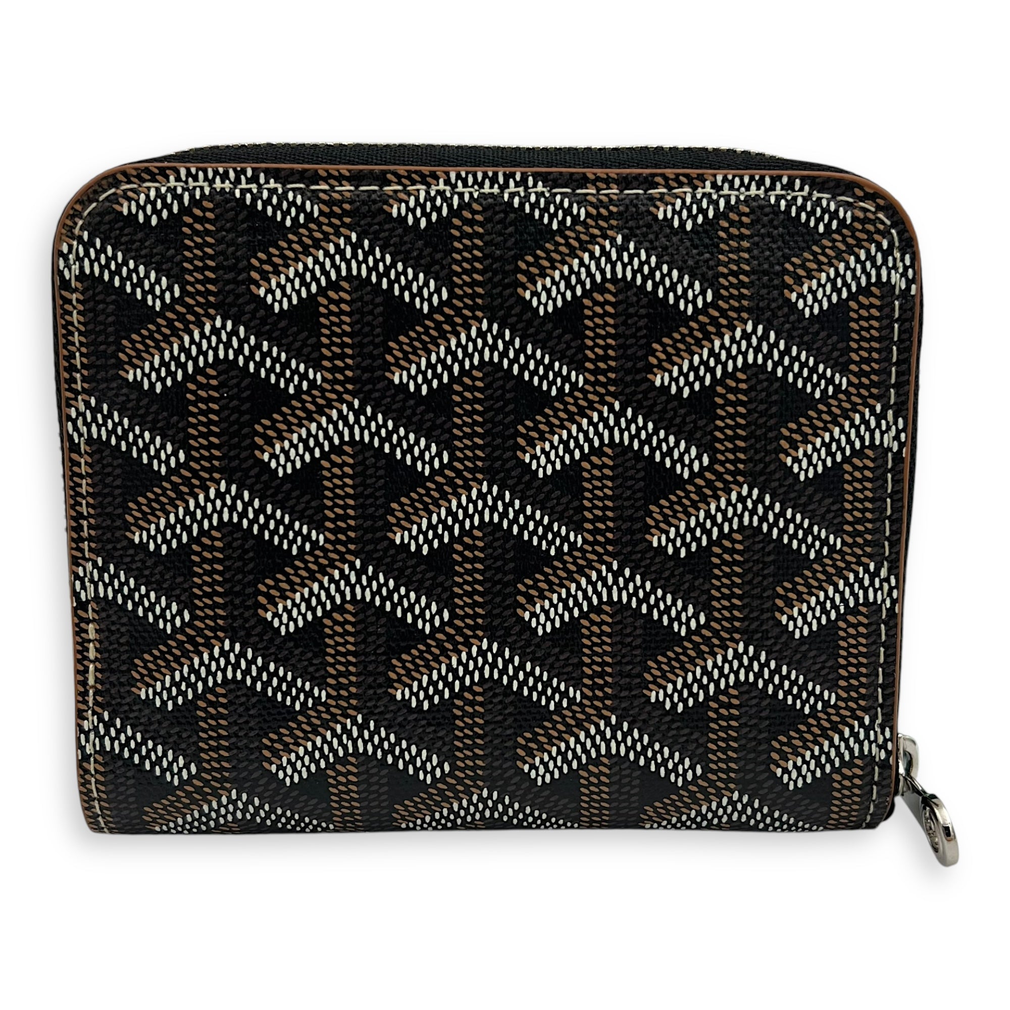 Matignon Wallet Brown in Coated Canvas, Silver hardware - Image 3