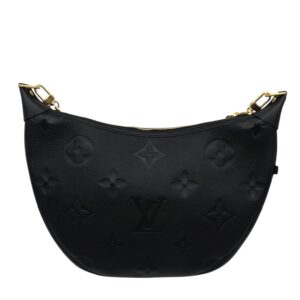 Loop Hobo Black Shoulder Bag in Empreinte Leather, Gold hardware