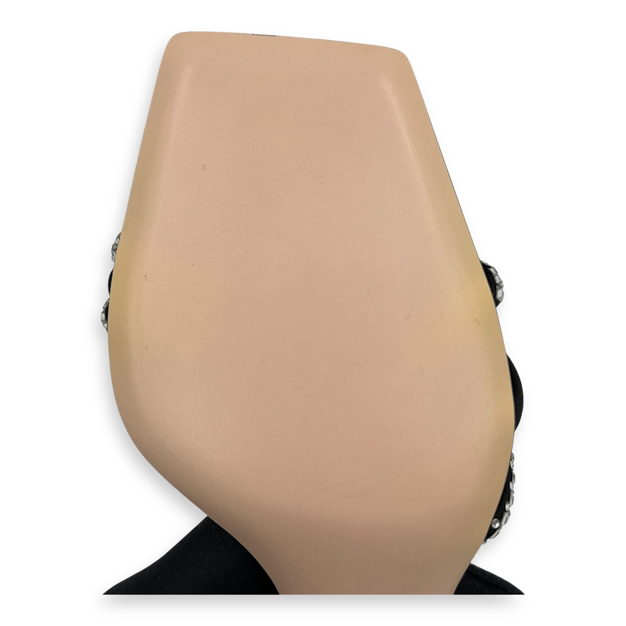 Cube Strass Heel Bling Sandal 75 38 Black Heels in Calfskin, Silver hardware - Image 5