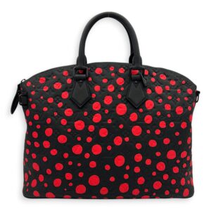 Lockit x Yayoi Kusama Top Handle Bag in Empreinte Leather, black hardware