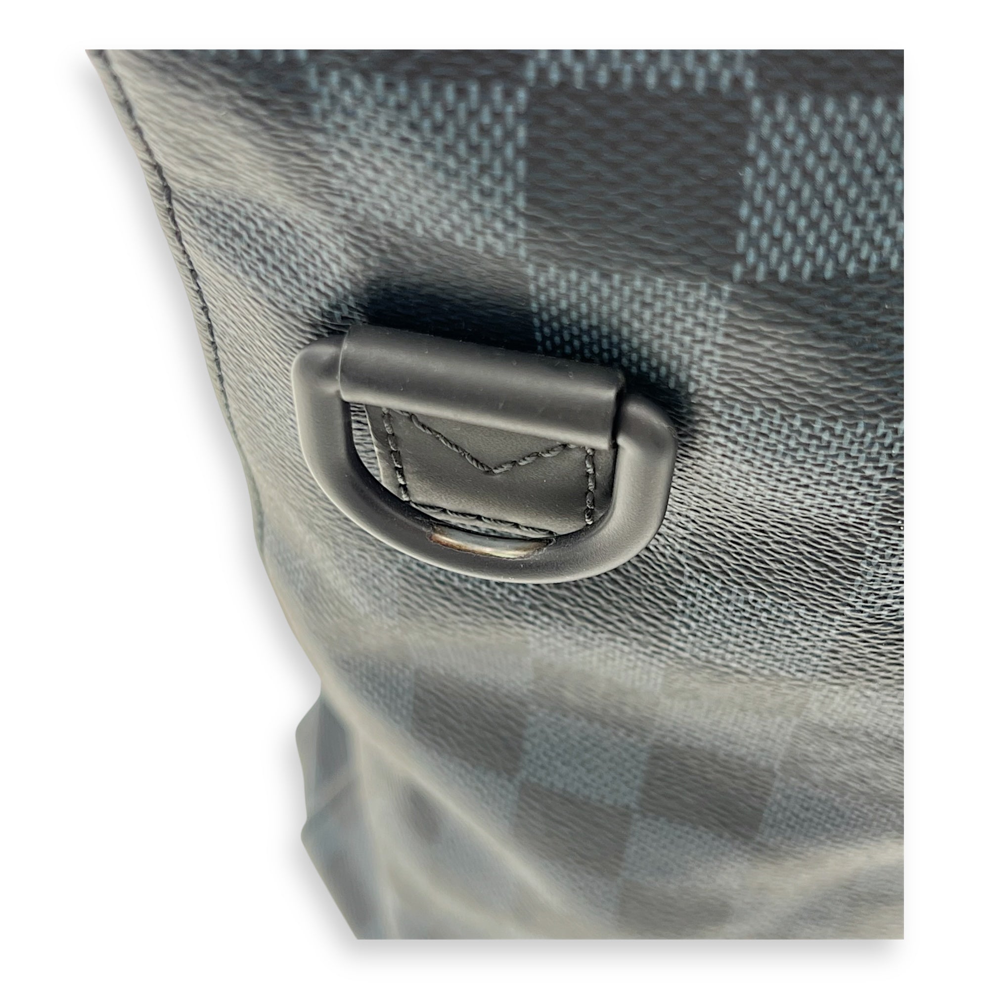 North South Tote Damier Top Handle Bag Blue in Coated Canvas, black hardware - Image 10