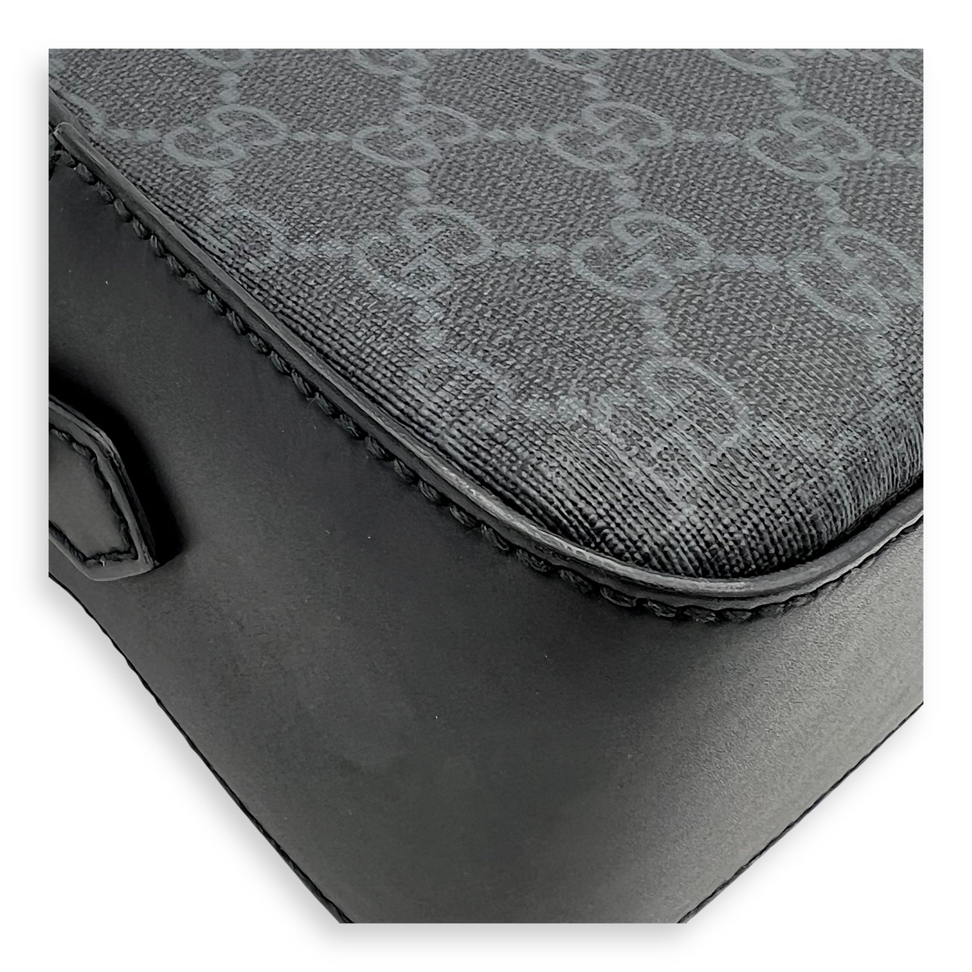 GG Supreme Crossbody Bag Grey in Monogram Coated Canvas, Silver hardware - Image 8