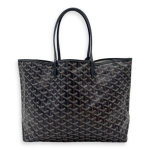 Saint Louis PM Blue Tote Bag in Coated Canvas, Silver hardware