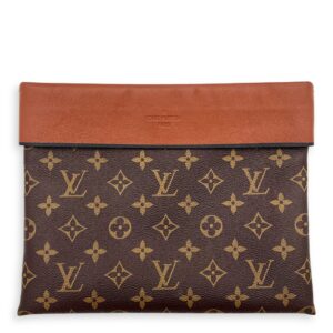 Tuileries Pouch Brown in Monogram Coated Canvas, Gold hardware