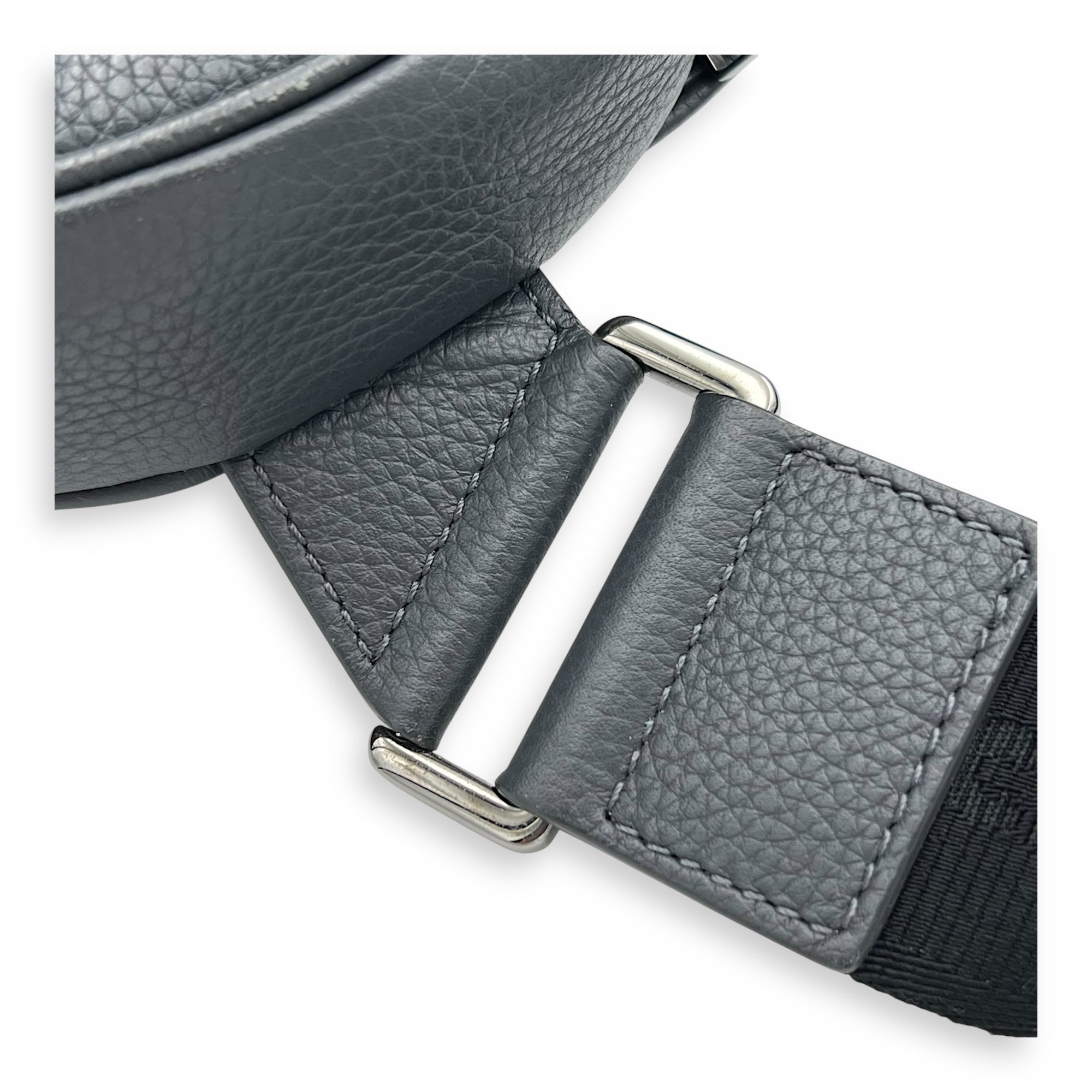 Saddle Crossbody Bag Black in Calfskin, Silver hardware - Image 12