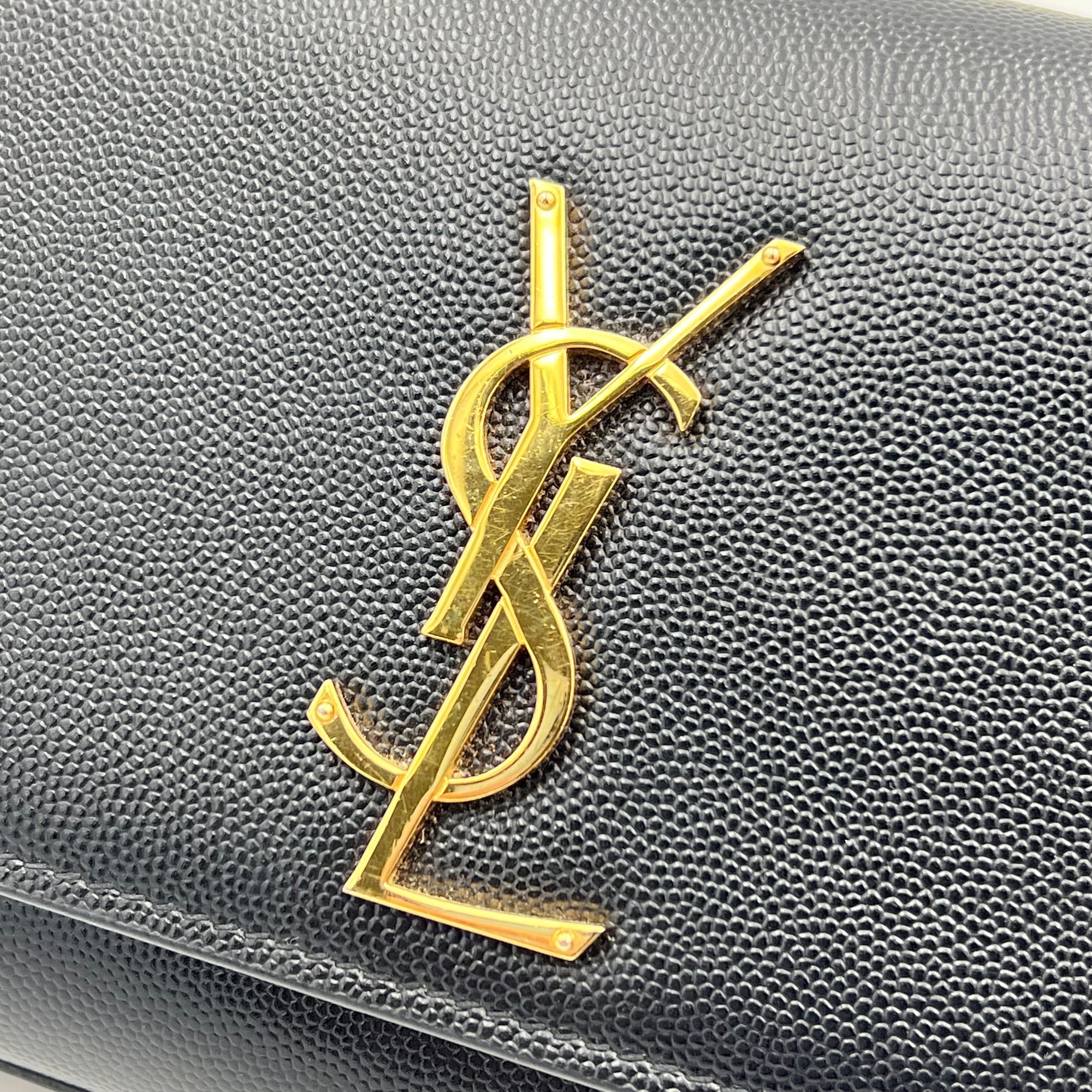 Kate Crossbody Bag Small Black in Caviar Leather, Gold hardware - Image 10