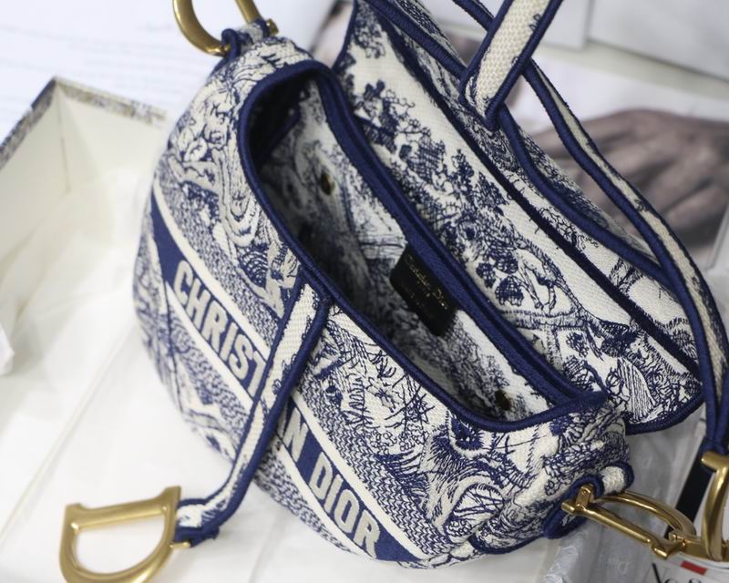 Saddle Bag Blue Toile de Jouy Embroidery - Image 10