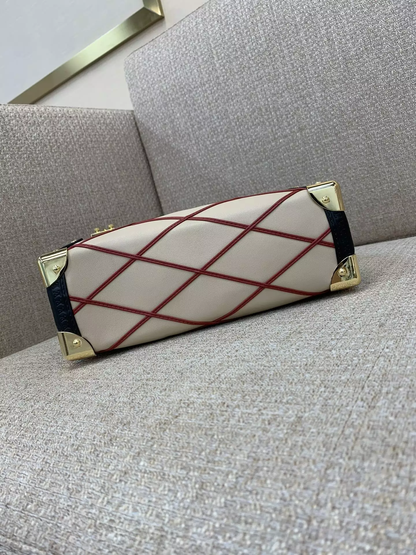 Side Trunk MM Malletage Beige/Red Leather - Repbags.ru - Image 5