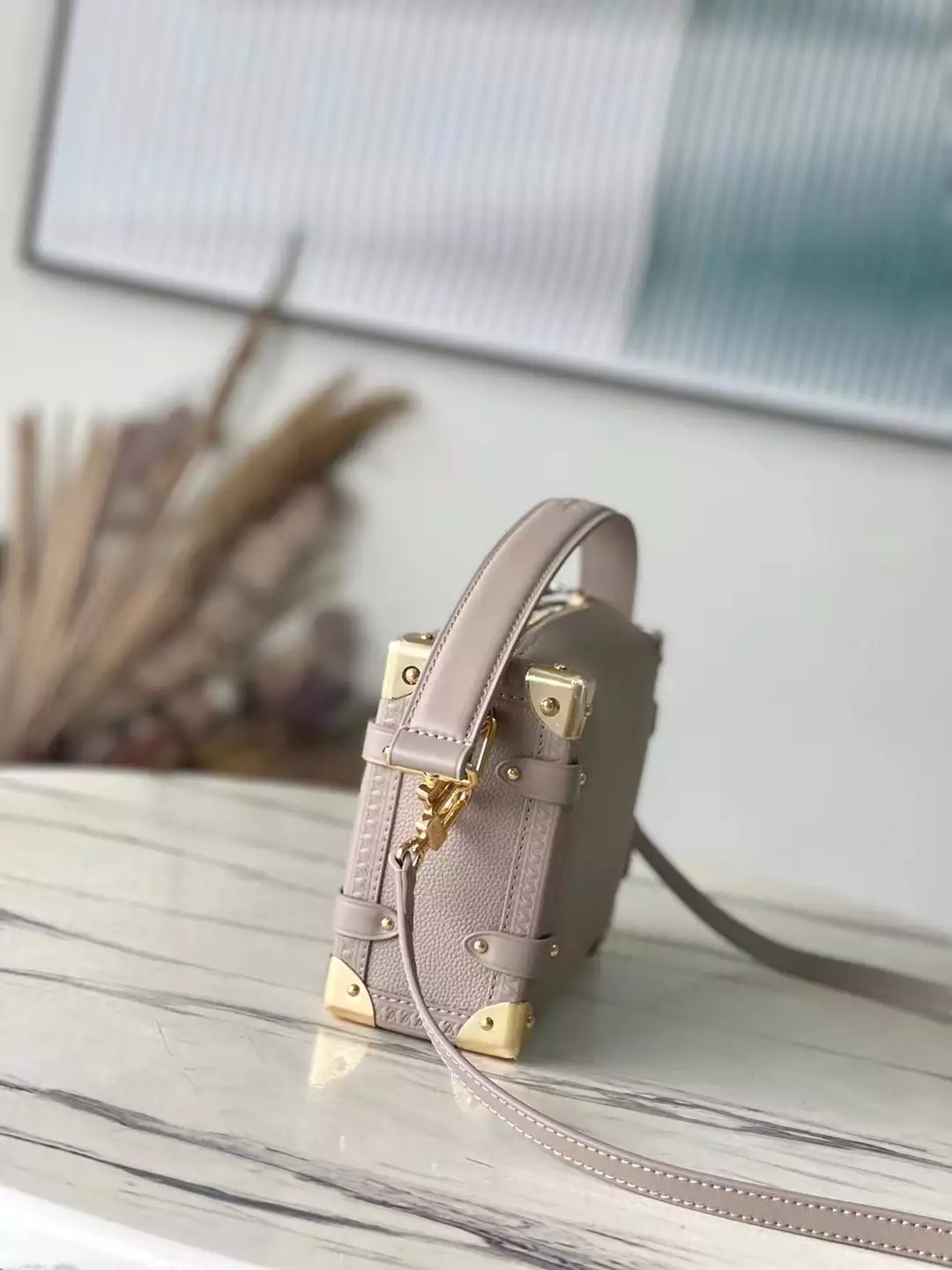 Side Trunk MM Taupe Grained Calf Leather - Repbags.ru - Image 4