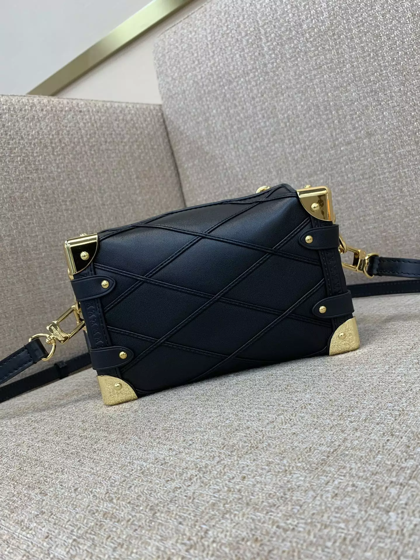 Side Trunk PM Malletage Black Leather - Repbags.ru - Image 3