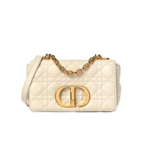 Small Dior Caro Bag Gray Supple Cannage