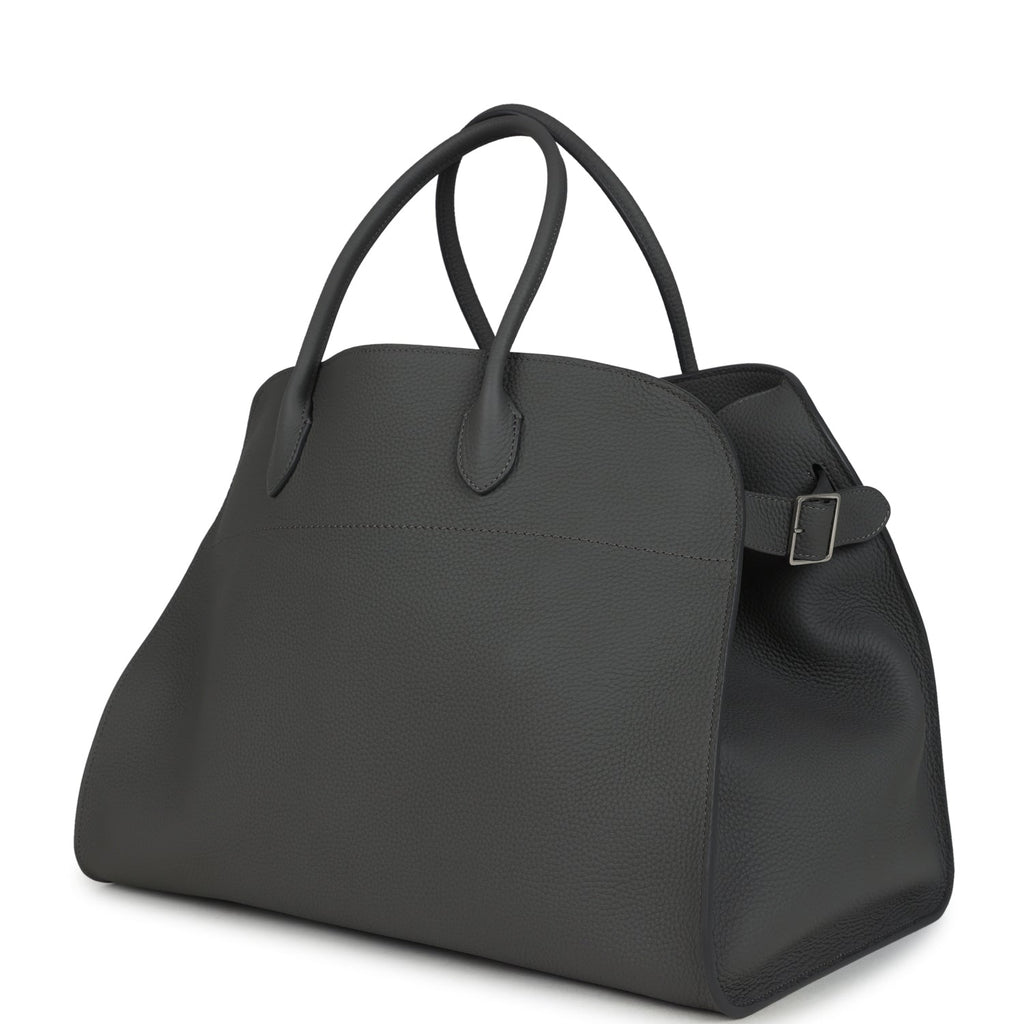 The Row Soft Margaux 17 Bag Timouse Grey Calfskin Silver Hardware - Image 6