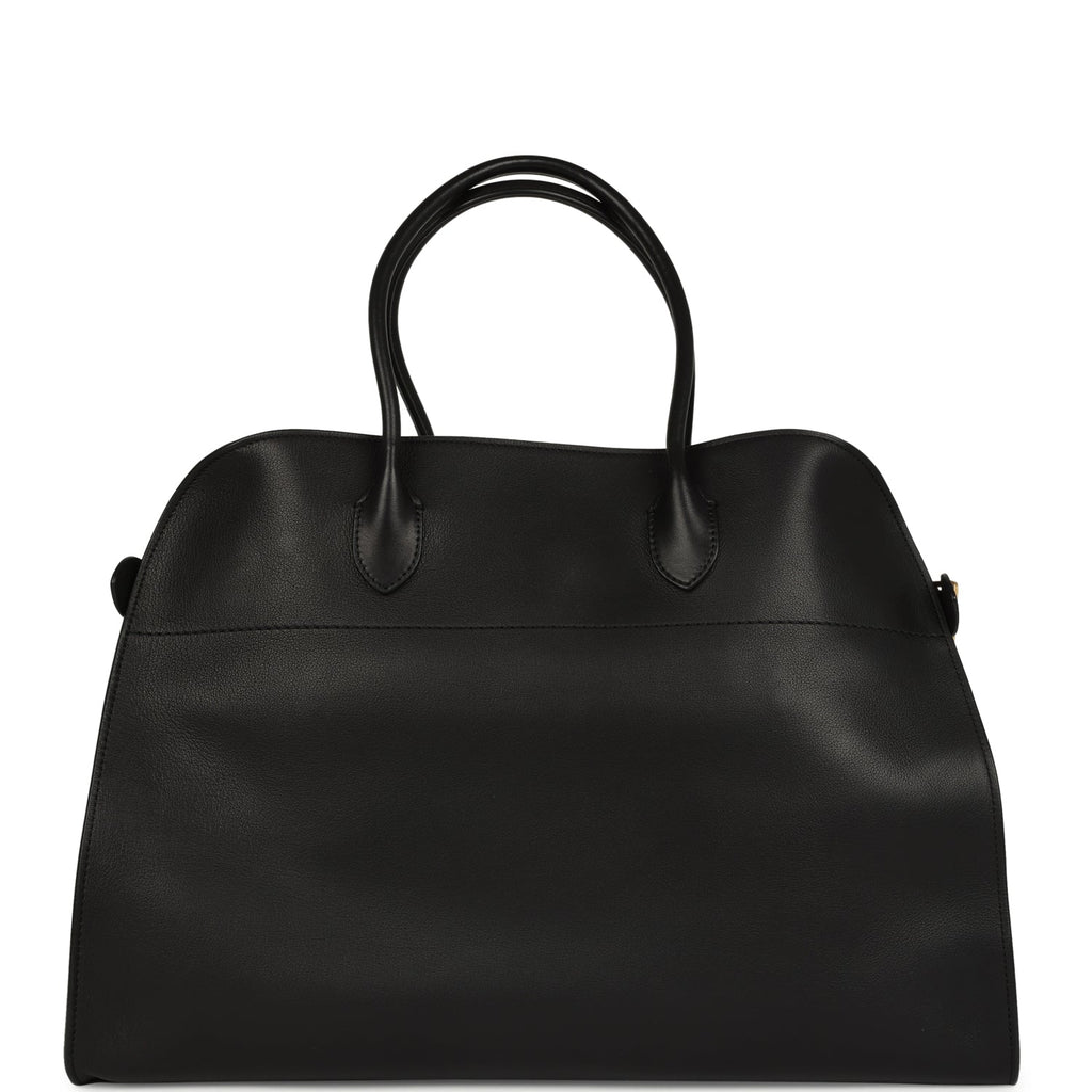 Pre-owned The Row Soft Margaux 17 Bag Black Saddle Gold Hardware - Image 5