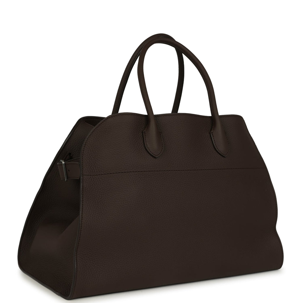The Row Soft Margaux 15 Bag Deep Brown Calfskin Silver Hardware - Image 3