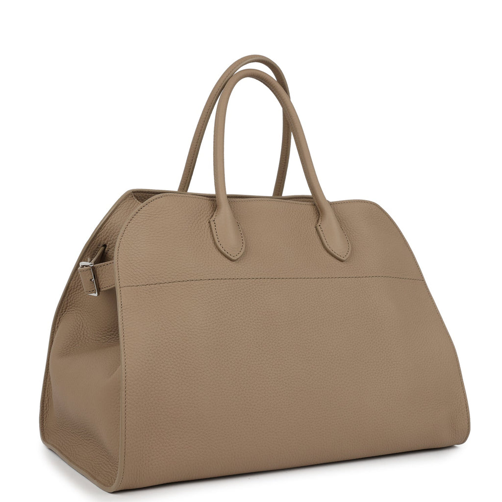 The Row Soft Margaux 15 Bag Dark Taupe Calfskin Silver Hardware - Image 3