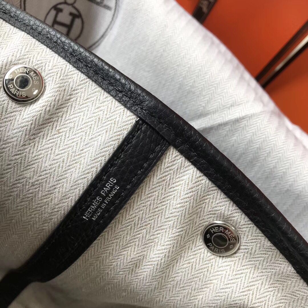 Hermes Garden Party 36 Bag In Black Clemence Leather - Image 7