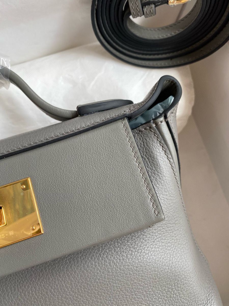 Hermes 24/24 Mini 21 Handmade Bag in Gris Meyer Evercolor Leather - Image 4