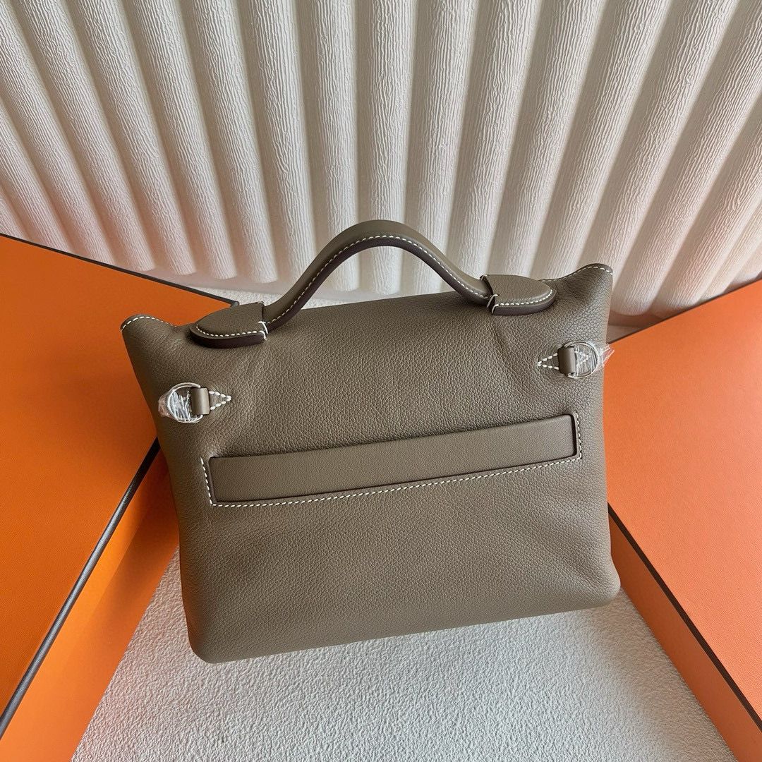 Hermes 24/24 Mini 21 Handmade Bag in Taupe Evercolor Leather - Image 6