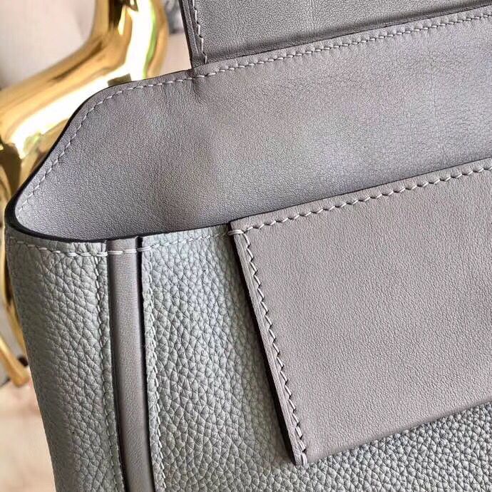 Hermes 24/24 29 Bag In Blue Glacier Clemence Calfskin - Image 8