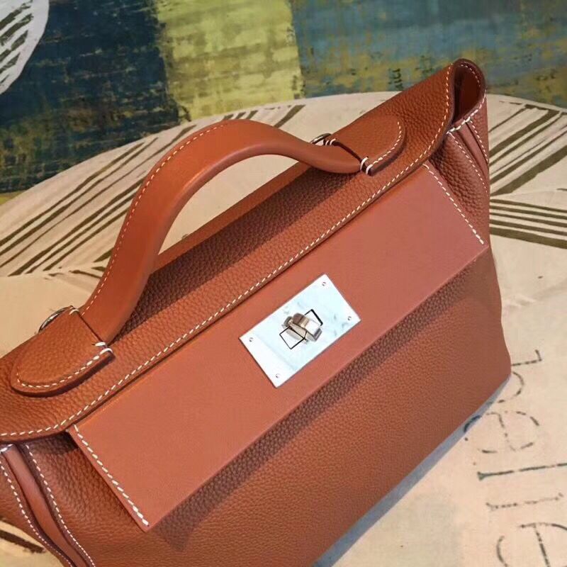 Hermes 24/24 29 Bag In Brown Clemence Calfskin - Image 4