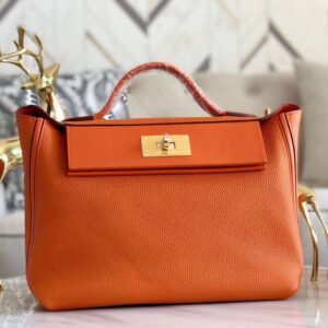 Hermes 24/24 29 Bag In Pink Clemence Calfskin