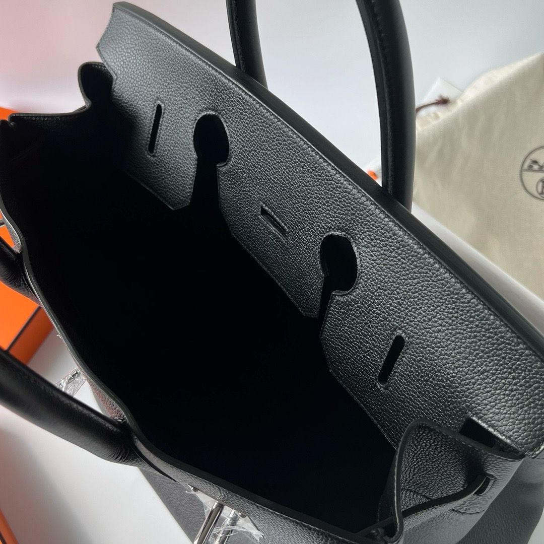Hermes HAC Birkin 40 Handmade Bag in Black Clemence Leather - Image 8