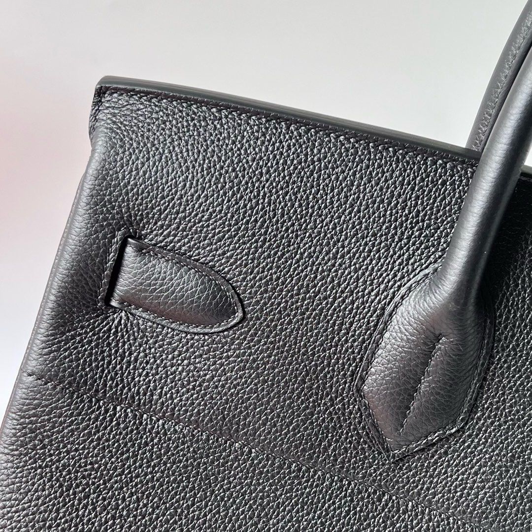 Hermes HAC Birkin 40 Handmade Bag in Black Clemence Leather - Image 10