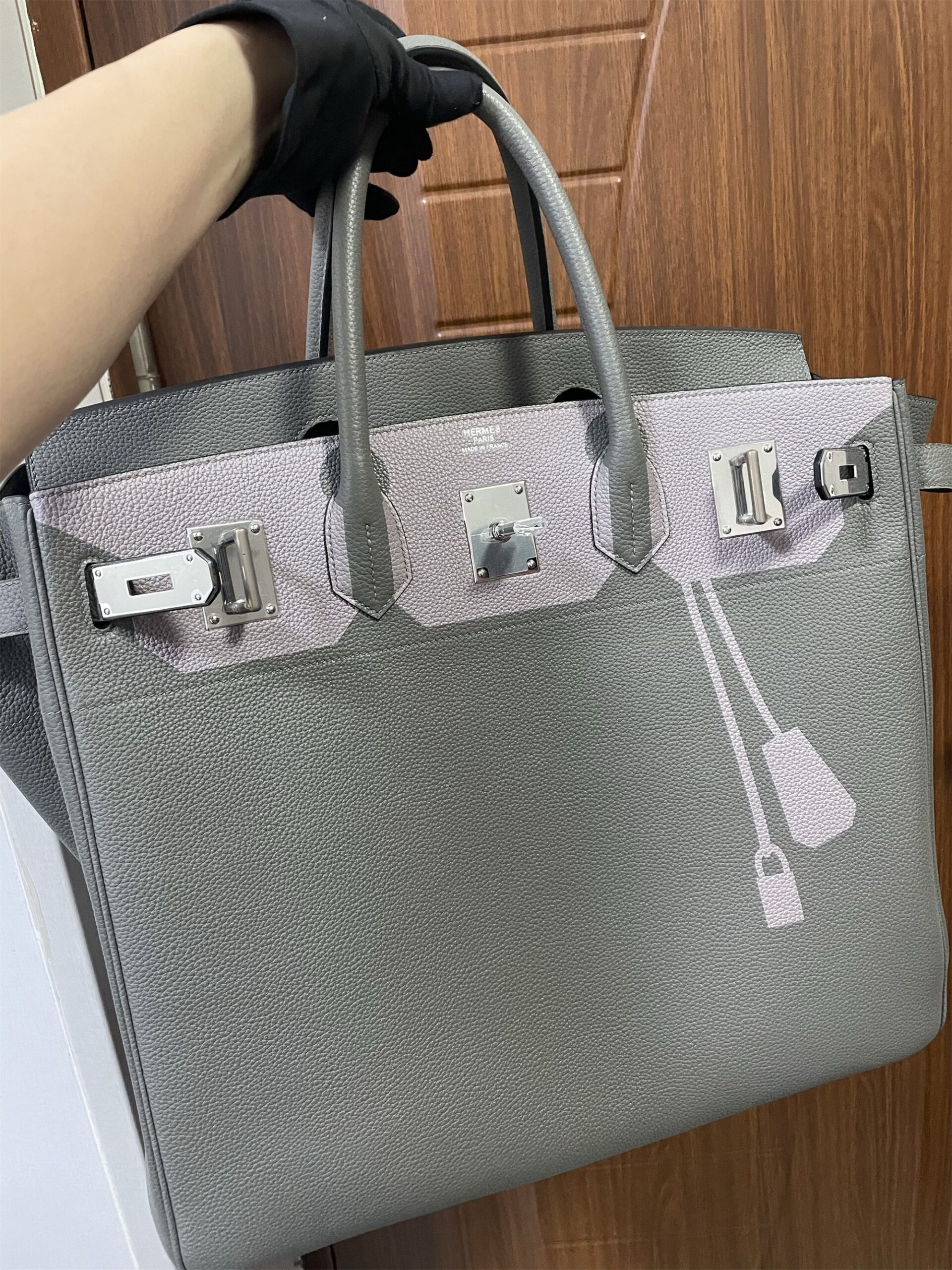 Hermes Birkin HAC 40 Coup de Soleil Bag in Etain Clemence Leather - Image 8