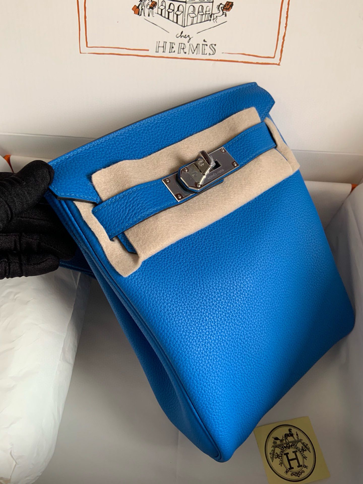 Hermes Hac a Dos PM Backpack in Blue Hydra Clemence Leather - Image 5