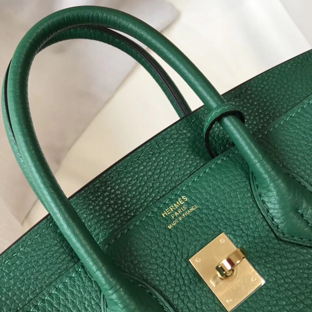 Hermes Birkin 25cm Bag In Vert Vertigo Clemence Leather GHW - Image 6