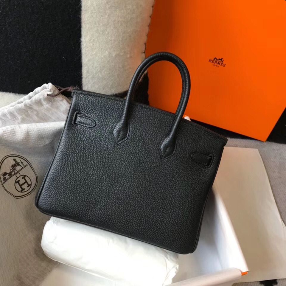 Hermes Birkin 25cm Bag In Black Clemence Leather GHW - Image 3