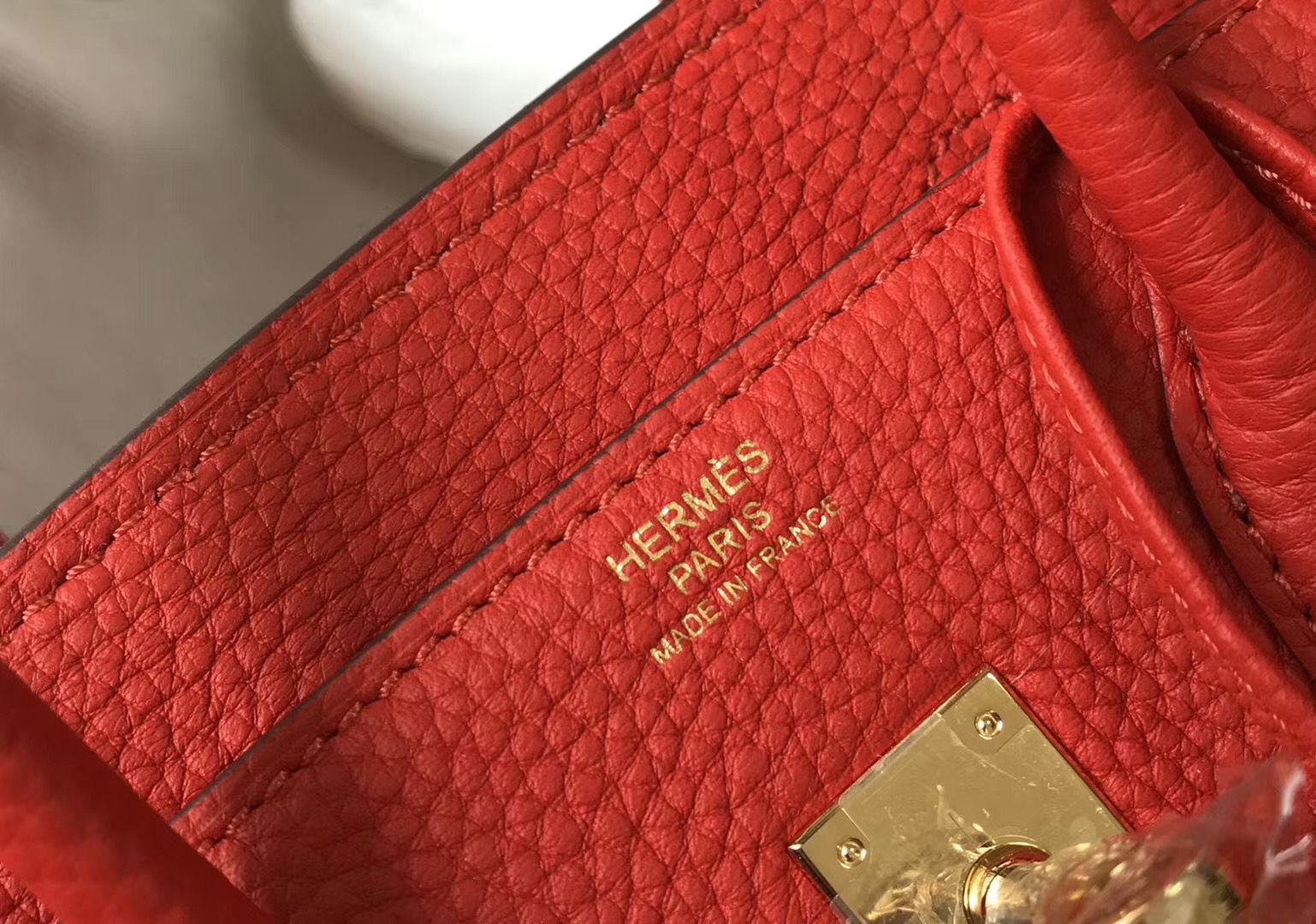 Hermes Birkin 25cm Bag In Red Clemence Leather GHW - Image 5