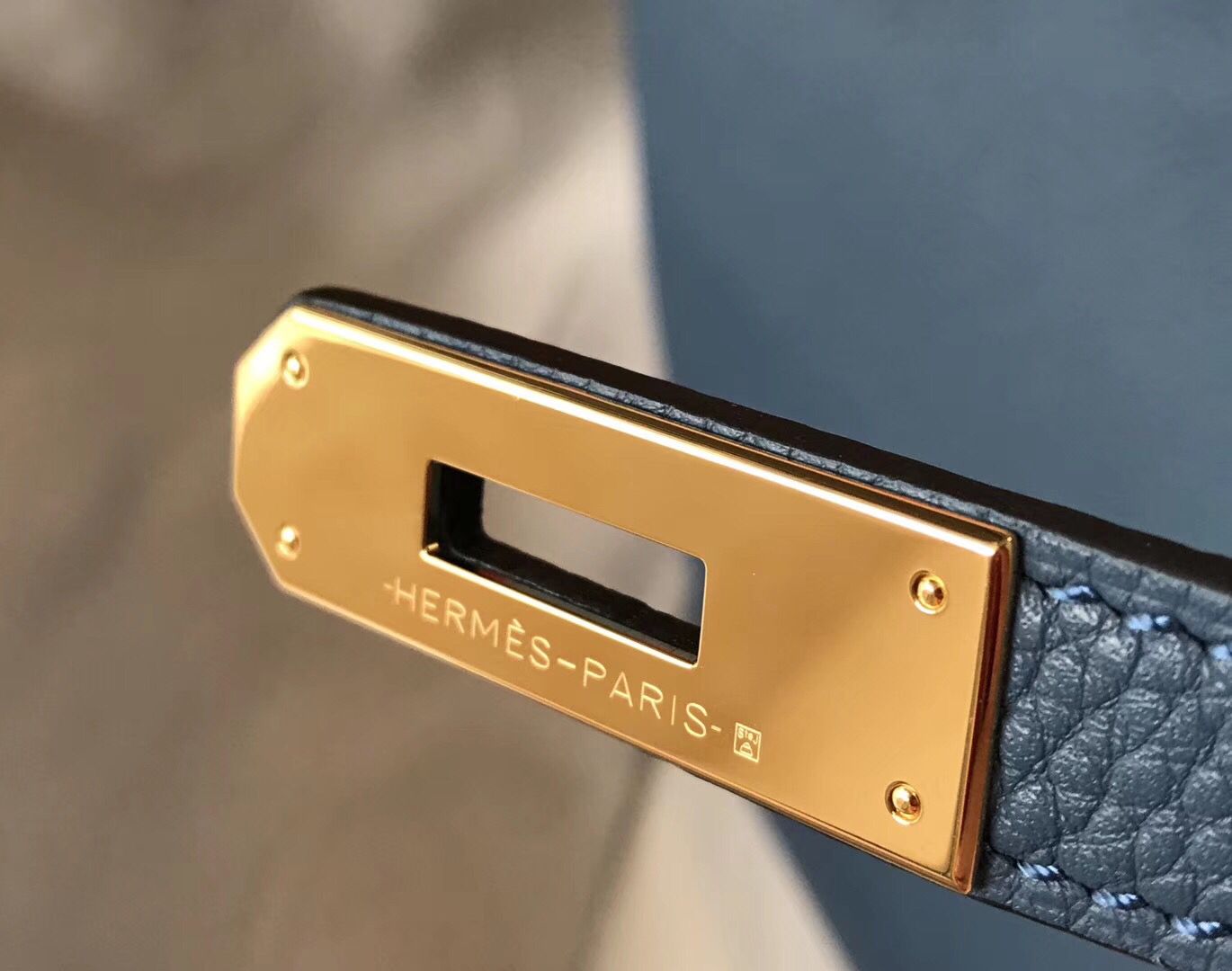 Hermes Blue Agate Clemence Birkin 30cm Bag - Image 6