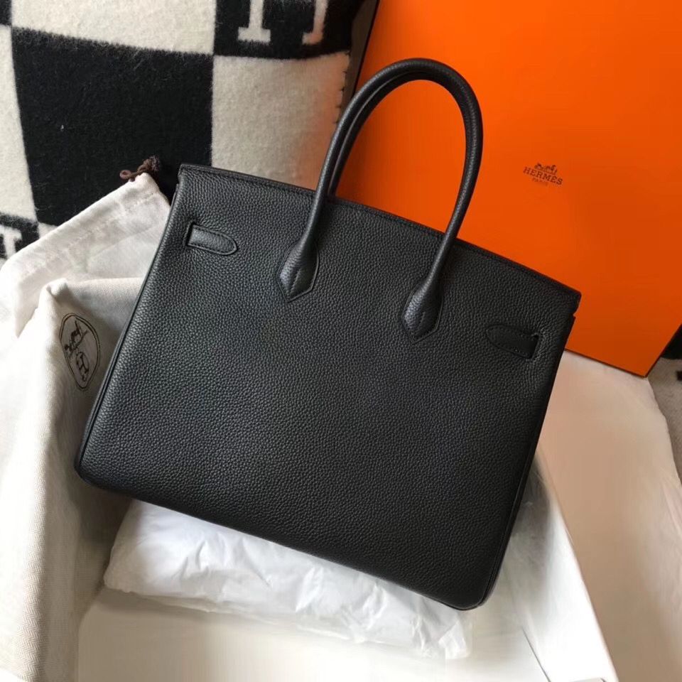 Hermes Birkin 35cm Bag In Black Clemence Leather GHW - Image 3