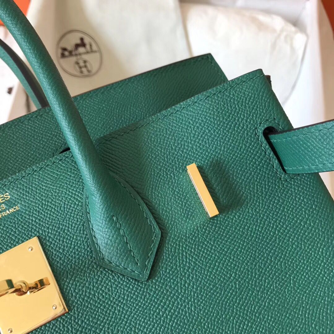 Hermes Birkin 30 Handmade Bag In Malachite Epsom Leather - Image 4