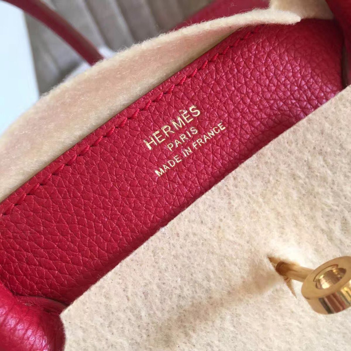 Hermes Birkin 35 Handmade Bag In Peach Clemence Leather - Image 5