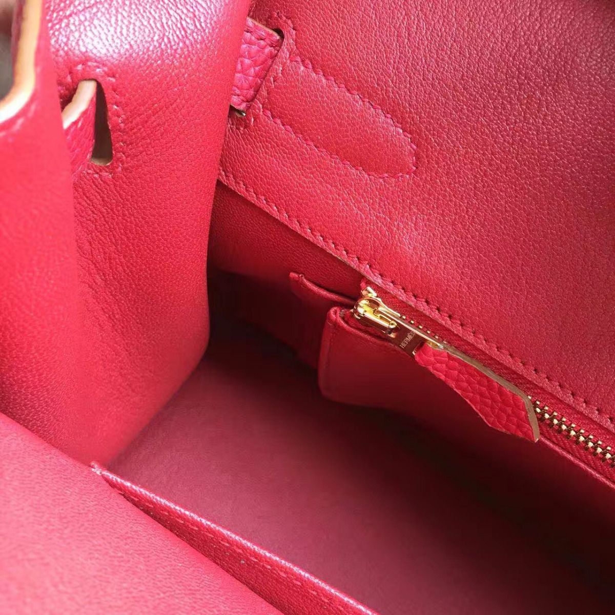 Hermes Birkin 35 Handmade Bag In Peach Clemence Leather - Image 7