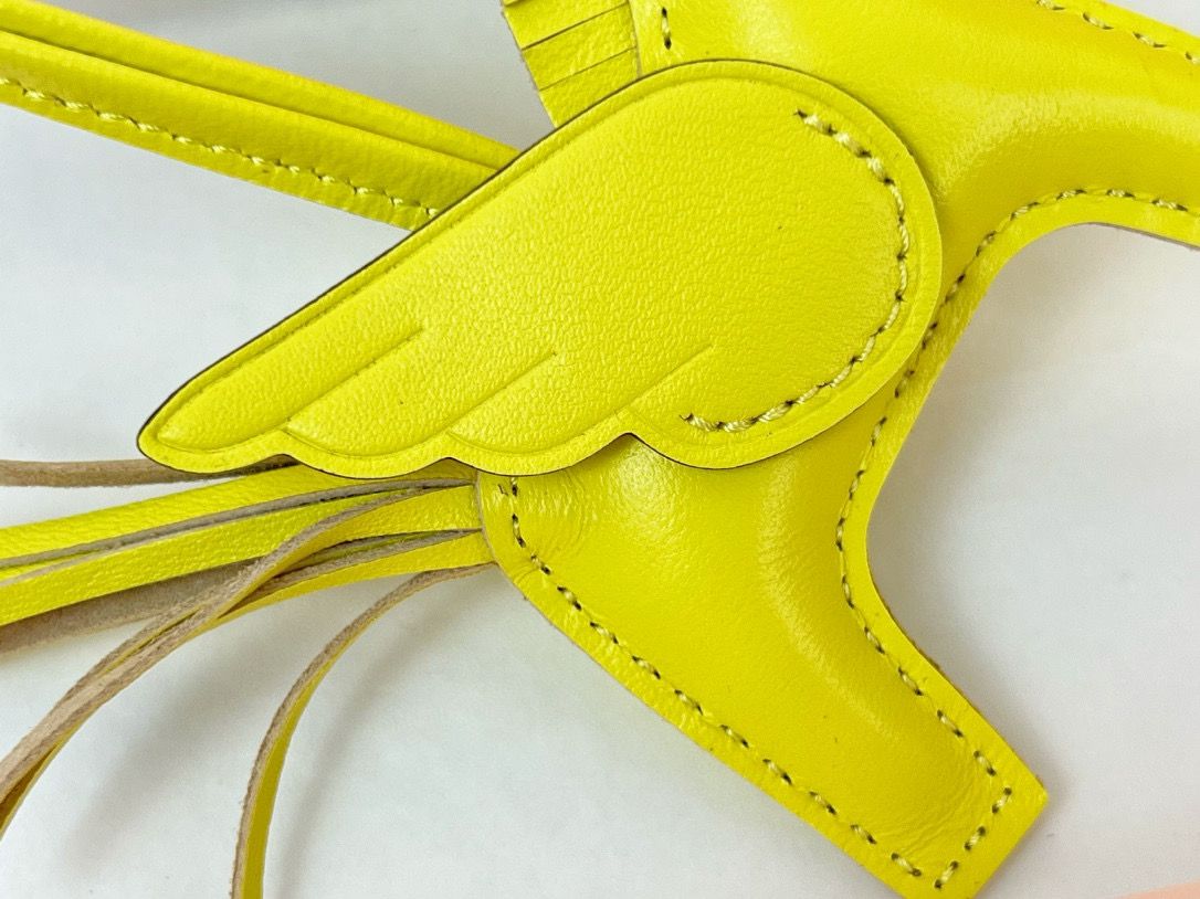 Hermes Rodeo Pegase PM Bag Charm in Lime Lambskin - Image 5