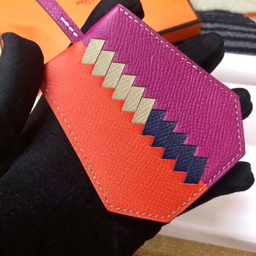 Hermes Clochette Cles Grand Tressage Charm In Orange/Purple - Image 3