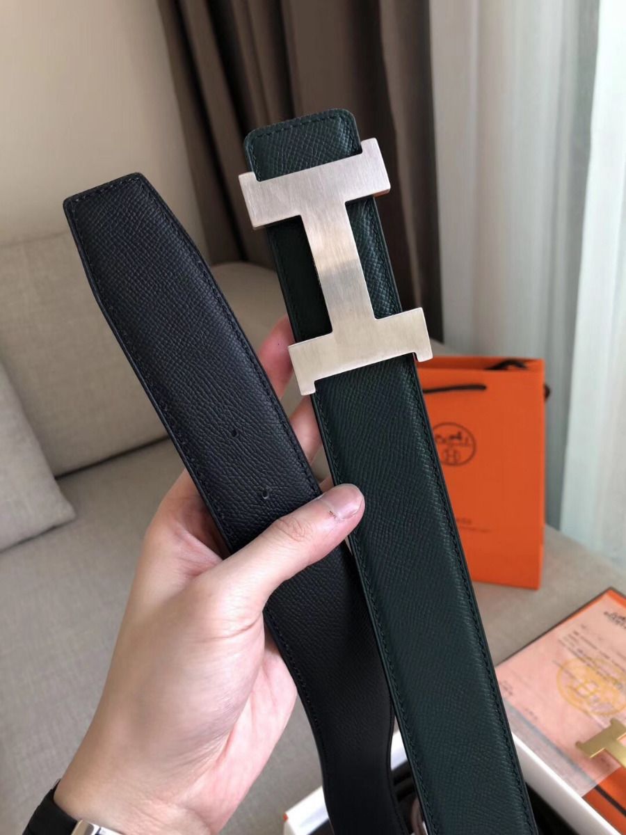 Hermes Constance 2 Belt Buckle & Black/Green Epsom 42MM Strap - Image 3