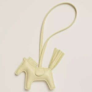 Hermes Rodeo PM Bag Charm in Jaune Milton Lambskin