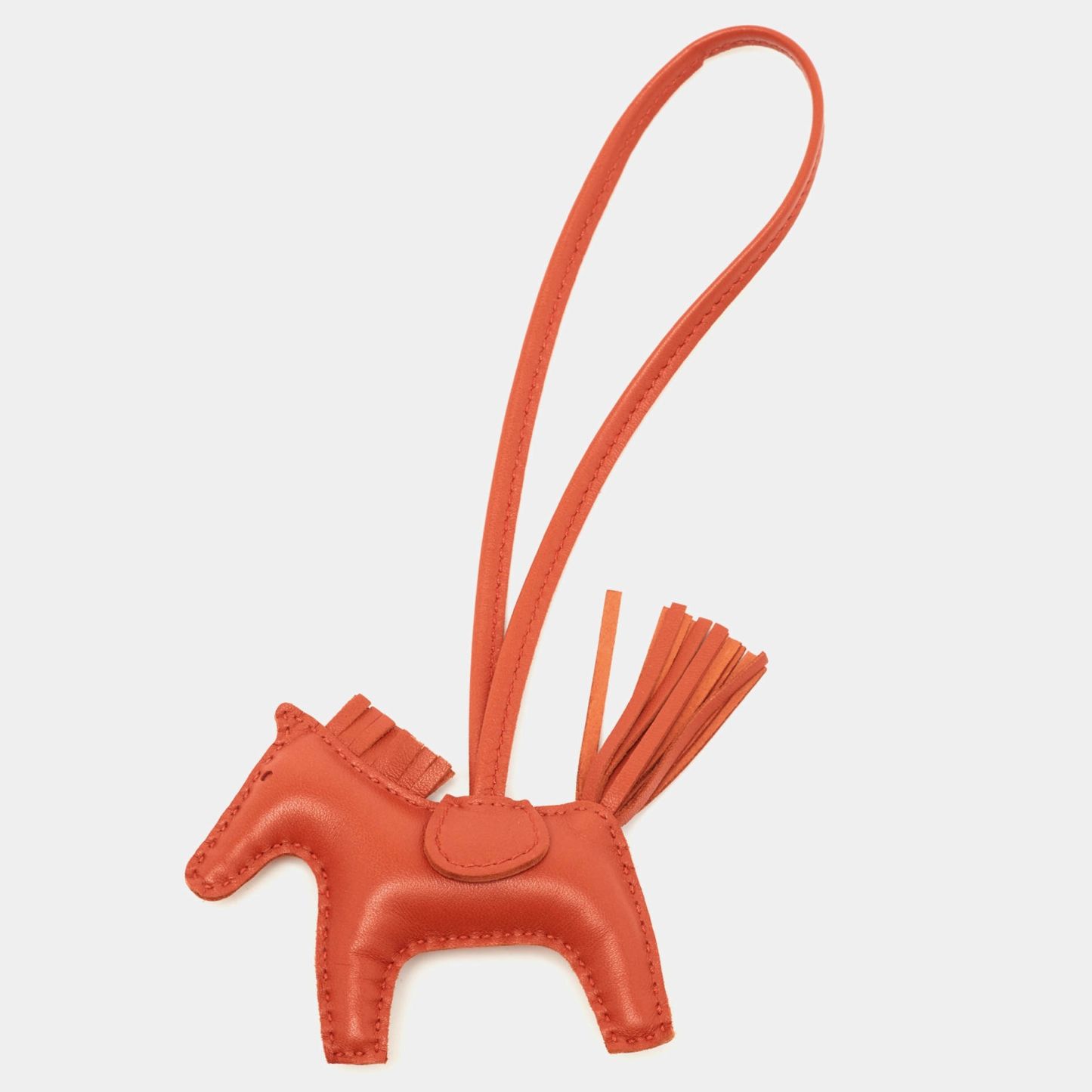Hermes Rodeo PM Bag Charm in Orange Milo Lambskin