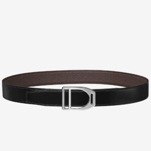 Hermes Etrier Buckle Belt & Chocolate Clemence 32 MM Strap