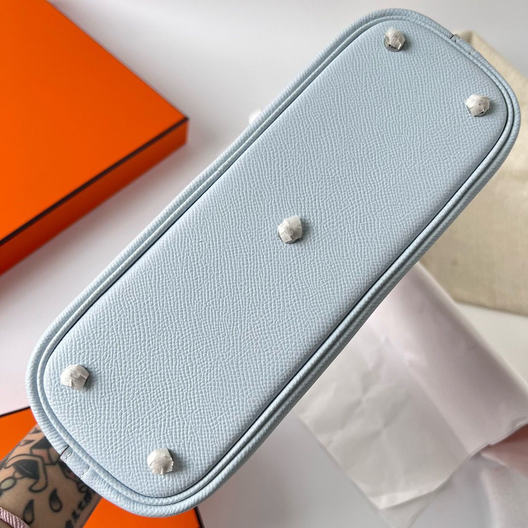 Hermes Bolide 1923 25 Handmade Bag In Blue Brume Epsom Calfskin - Image 7