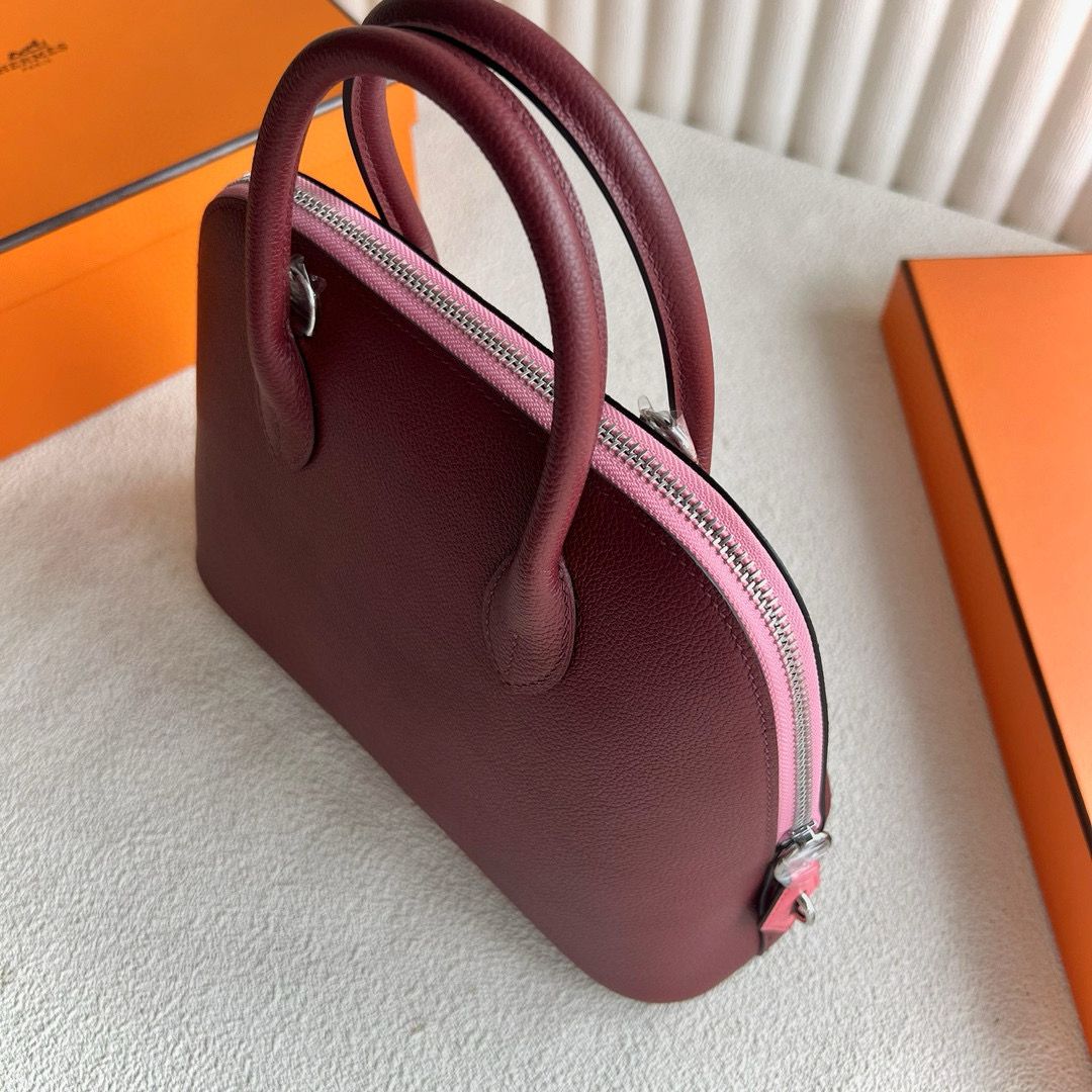 Hermes Bolide 1923 25 Handmade Bag in Rouge H Evercolor Calfskin - Image 7