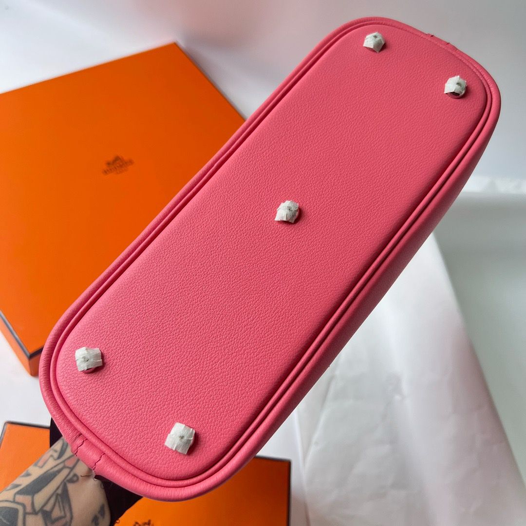 Hermes Bolide 1923 25 Handmade Bag In Rose Lipstick Evercolor Calfskin - Image 7