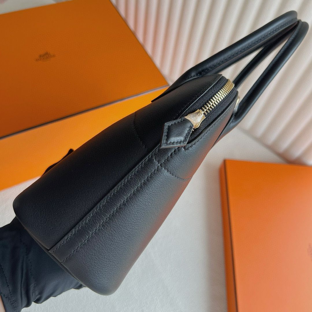 Hermes Bolide 1923 27 Handmade Bag in Black Swift Calfskin - Image 5