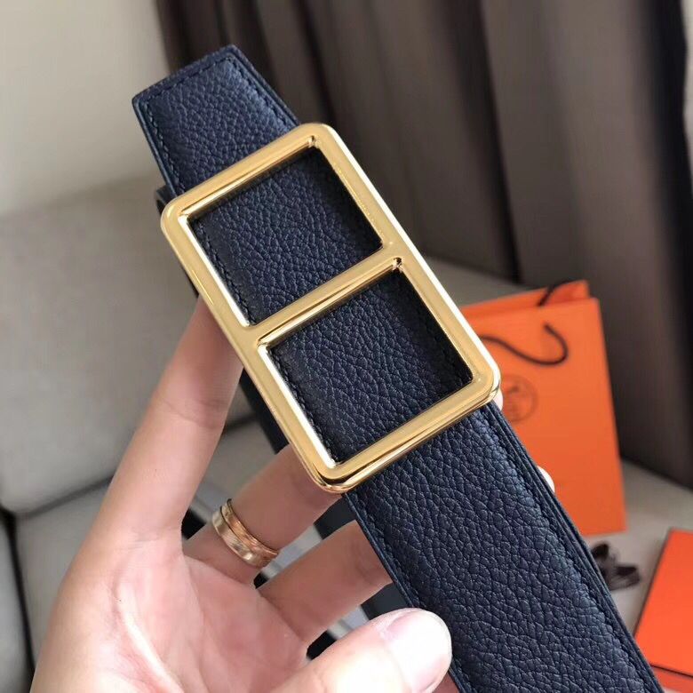 Hermes Officier Belt Buckle & Navy 38MM Strap - Image 4
