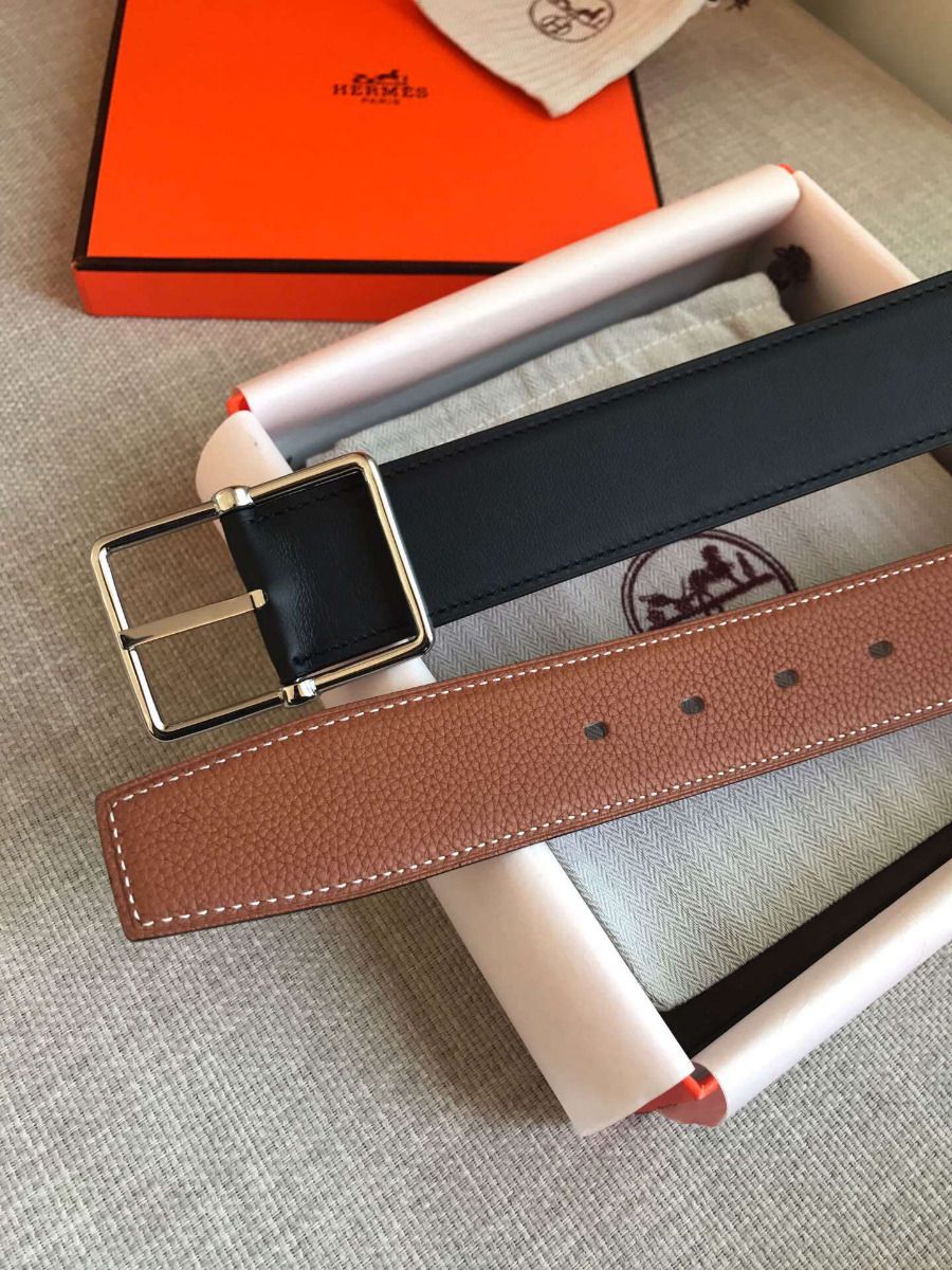 Hermes Brown Saddle 38MM Reversible Belt - Image 6